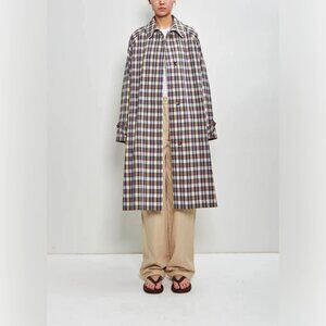 THE ROW  tavishina checked silk and cotton-blend poplin coat - beige